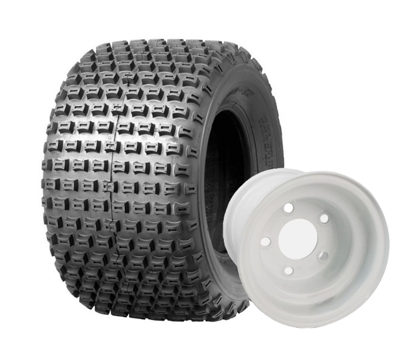 ATV SPORT Knobby Tire on 5 bolt white Rim