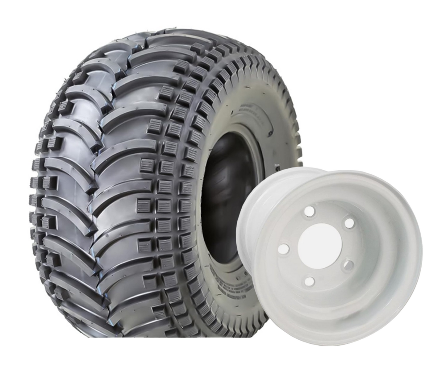ATV SPORT Vee Lug Tire on 5 bolt white Rim
