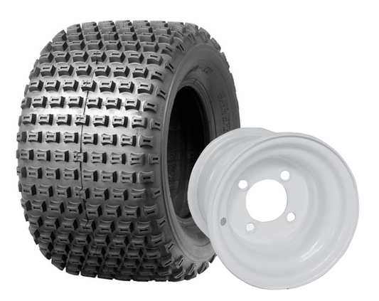 ATV SPORT Knobby Tire on 4 bolt white Rim 