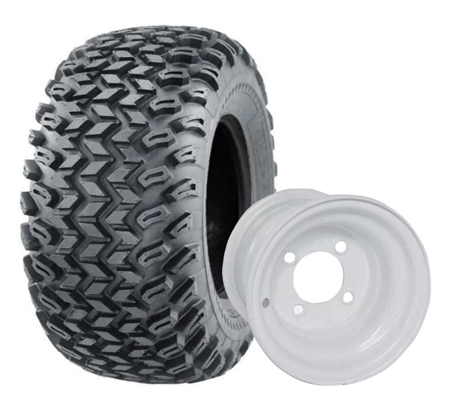 ATV SPORT Multi-Surface Tire on 4 bolt white Rim 