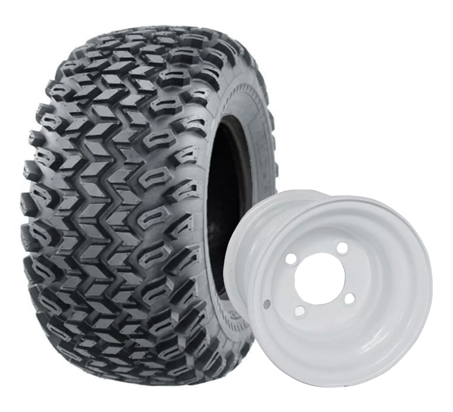 ATV SPORT Multi-Surface Tire on 4 bolt white Rim 