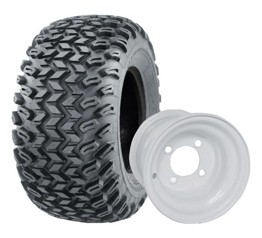 ATV SPORT Multi-Surface Tire on 4 bolt white Rim 