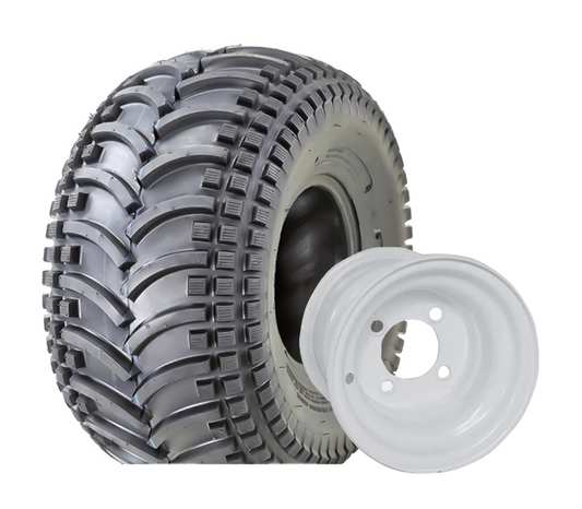 ATV SPORT Vee Lug  Tire on 4 bolt white Rim 