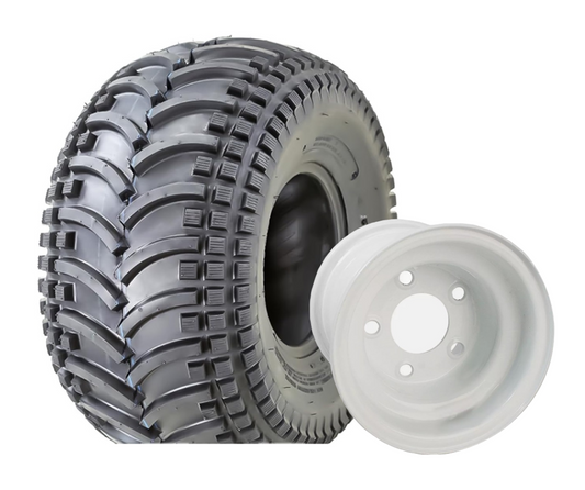 ATV SPORT Vee Lug  Tire on 5 bolt white Rim 