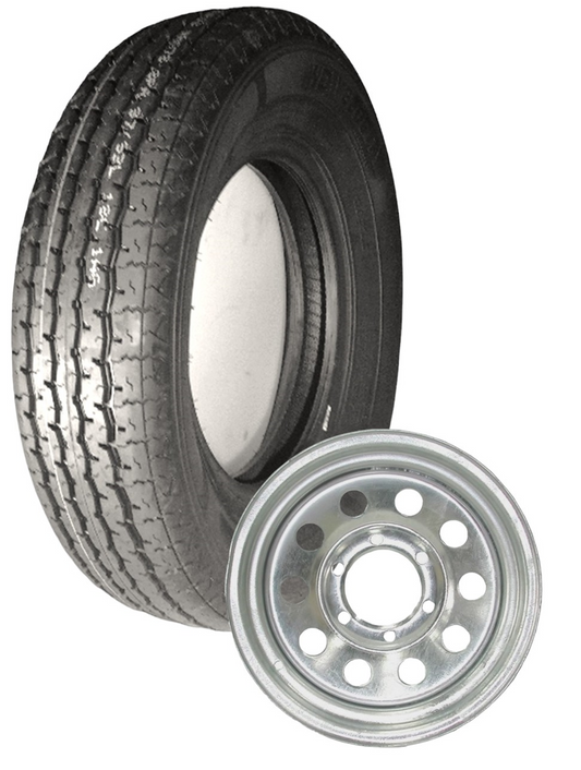 TIRE & WHEEL PACKAGE, ST225/75 - R15, LOAD RANGE E, GALVANIZED MOD  6 BOLT RIM