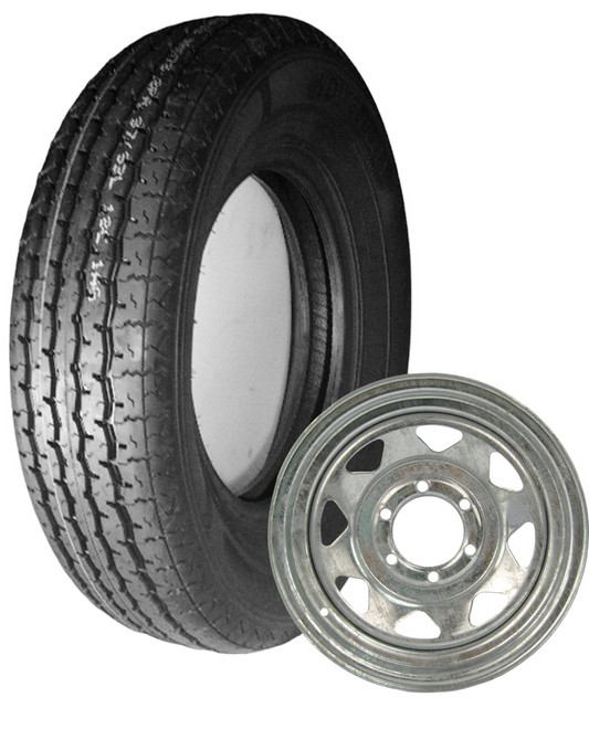 TIRE & WHEEL PACKAGE, ST225/75 - R15, LOAD RANGE D, GALVANIZED SPOKE 6 BOLT RIM