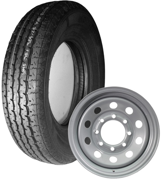 TIRE & WHEEL PACKAGE, ST235/80-R16, LOAD RANGE E, SILVER MOD 8 BOLT RIM